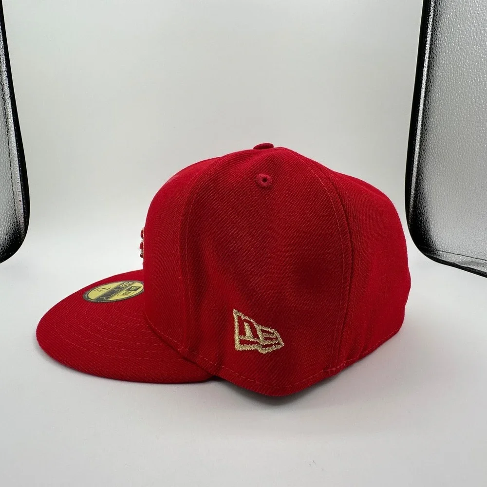 Oakland Athletics New Era Fourth of July 59FIFTY Fitted Hat Size 7 1/2 Red NEW